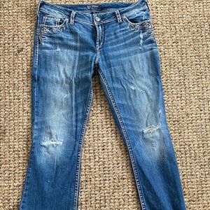 Women’s silver jeans, size 34x32